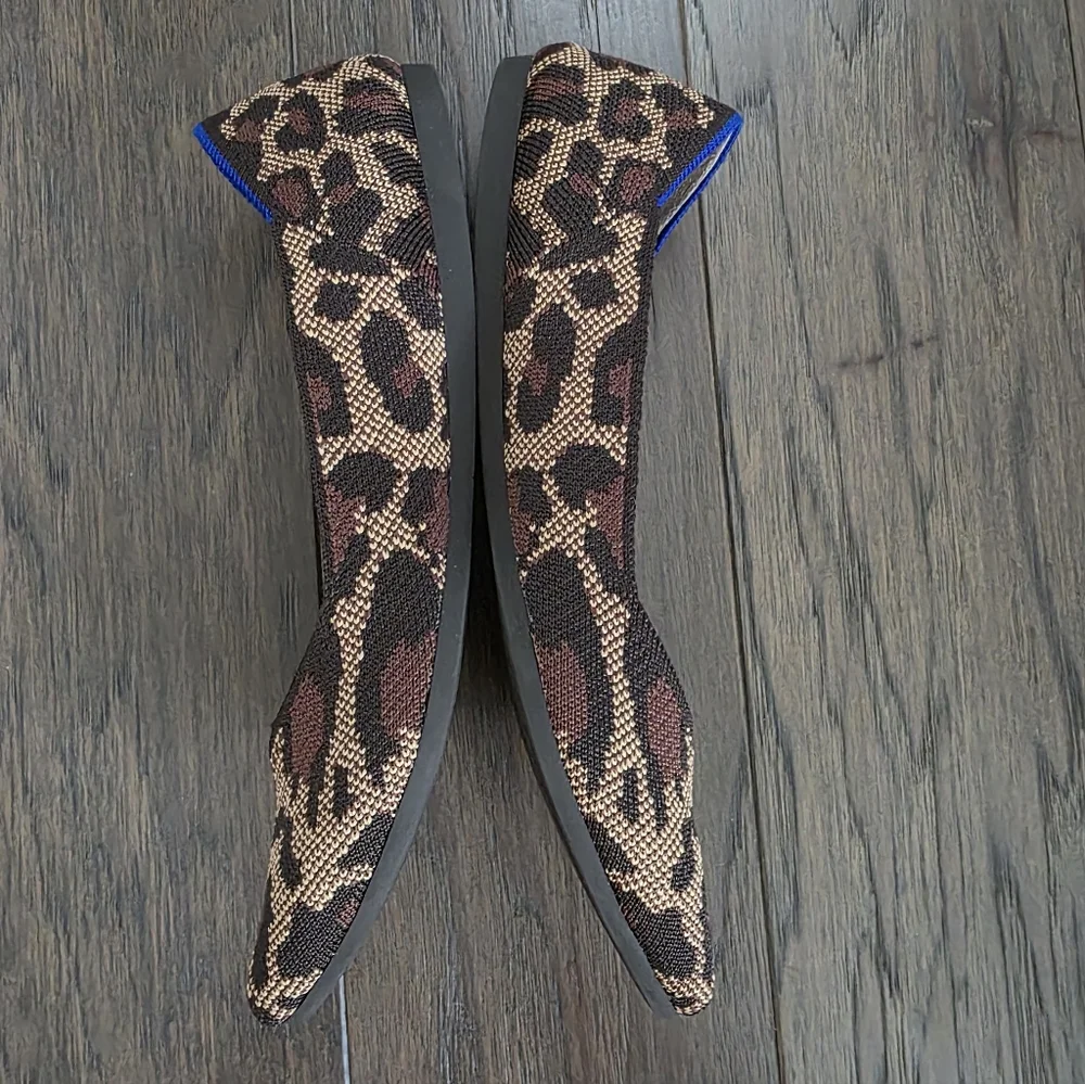 Rothy’s The Point Flats In Retired Wildcat Leopard Print Shoes Size 7